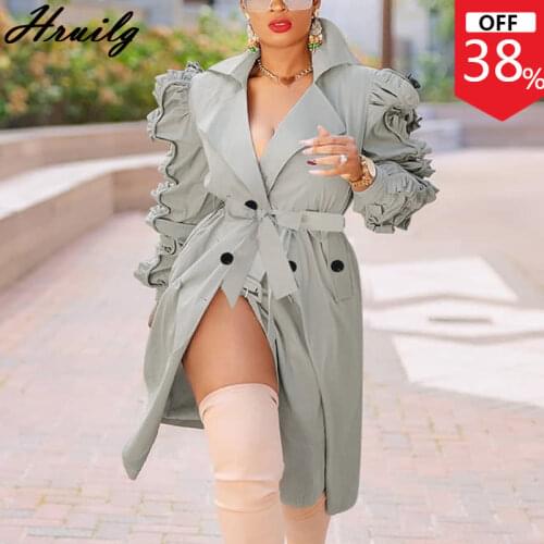 Long Trench Coat New Arrival Solid Color Button Clothes for Women Turn-down Collar Casual Fashion Long Sleeve Elegant Jacket