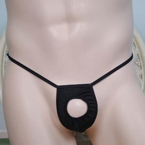 Sexy Men Thong Penis Hole Belt Underwear Mens Erotic Lingerie Gay Thongs Micro Sex Mini T Back G-String Crotchless Panties A50