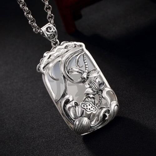 2019 New Sale High Quality Pendant Necklace For Lady Ethnic Hollow Lotus 100% 925 Sterling Handmade Fine Jewels Gift