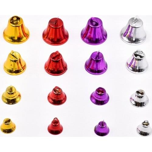 10pcs Christmas Jingle Bell Bulk Colorful Craft Holiday Metal DIY Bells for Christmas Festival Decorations Jewelry Making Crafts