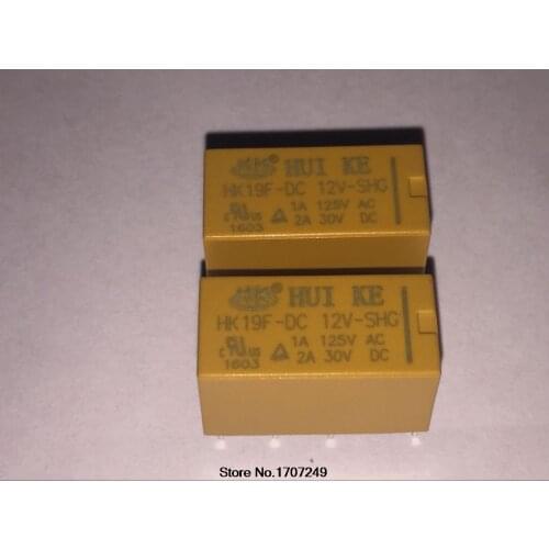 100% New Original 100Pcs HUIKE Signal relay Coil DPDT 8Pin 2NO 2NC HK19F DC12V SHG HK19F-DC12V-SHG HK19F-DC 12V-SHG 12V