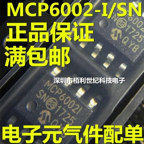 100% New&Original MCP6002I MCP60021 MCP6002-I/SN 10pcs/lot