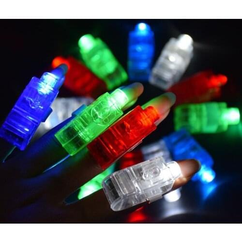 100pcs LED Light Up Toys Flashing Finger Rings Laser Finger Glow In The Dark Party Favors Toys For Children Festival