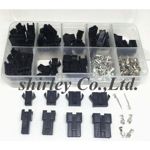 200PCS 2.54mm Dupont Terminal Male/Female Pin SM2.54 Cable Plug 2/3/4/5 Pin Electrical Jumper Header Housing Wire Connector Kit