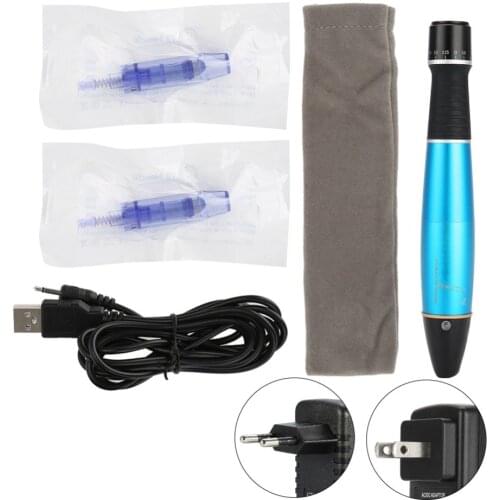 2019 Newest Electronic Eyebrow Tattoo Machine Motor Tattoo Rotary Pen Permanent Makeup Kit with 2pcs Needle Microblading Gun Set