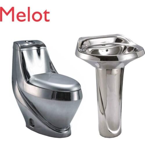 2020 best quality designer chinese bathroom ceramic colored silver pedestal sink bowl toilet