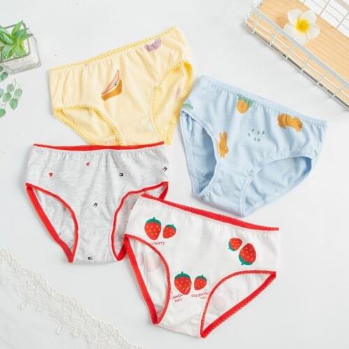 24 Pcs/Lot Girls Briefs Underwear Panties Short Colorful Children Cotton Underpants 2-12Years