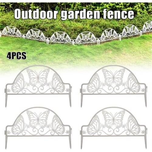 4pcs Fence Splicable Detachable Garden Fence Reusable Decorative Courtyard Guardrail Decor