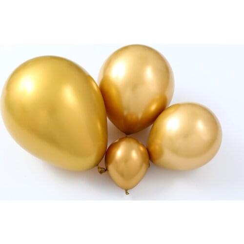 5/10/12/18inch Metallic Gold Silver Ballon Wedding Happy Birthday Latex Metal Chrome Balloons Air Helium Ballon