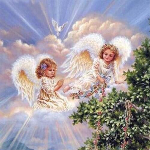 Angel Girl DIY Cross Stitch Embroidery 11CT Kits Needlework Craft Set Printed Canvas Cotton Thread Home Dropshipping