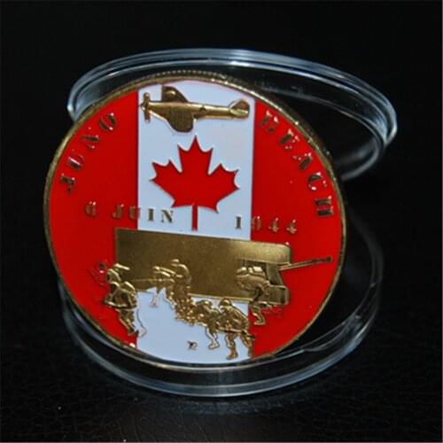 Free Shipping 1pcs/lot,Canadian maple leaf gold coin,1944.6.6 Juno Beach coin