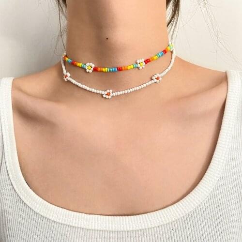 DAXI Bohemian Gold Color Necklace For Women Layered Pearl Pendants Necklaces Snake Chain 2021 New Design Fashion Jewelry Gift