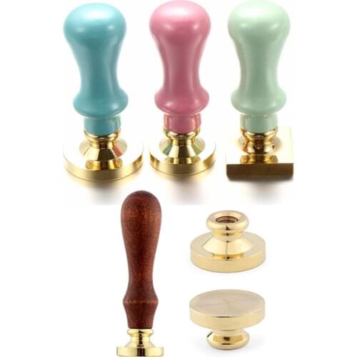 Wood Wax Sealing Stamp Handle Brass Sealing Wax Stamps Head Retro Rosewood Handle Wax Seal Copper Head For Scrapbooking Decor