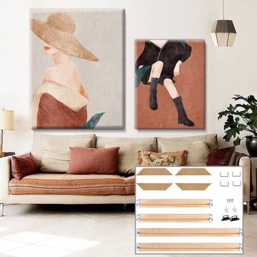 DIY Frame mural Log frame Figure Un framed painting modern art print posters canvas Home decoration painting