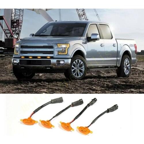 For Ford F-150 2015-2017 LED Car Front bumper Grille LED Amber Light Raptor Style Light Kit Decor W/ Wire Speed