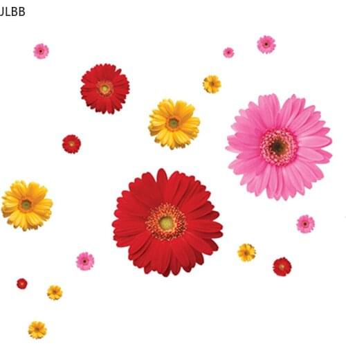 Classic Three color daisy Wall Stickers for Bedroom Living Room TV Sofa Background home Decoration Removable Sticker