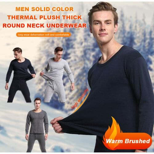 Thermal Underwear Sets For Men Winter Thermo Underwear Long Johns Winter Clothes Men Thick Thermal Clothing Solid Drop Shipping