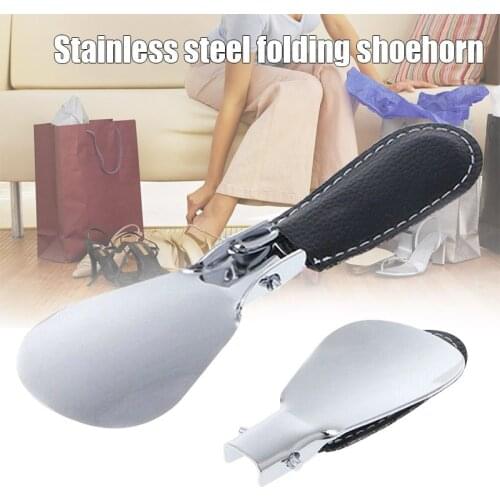 Spoon Helper Leather Handle Shoe Horns Shoe Accessories Shoespooner Shoes Lifting Helper Folding Best Sale-WT