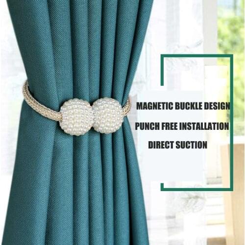 1x Pearl Magnetic Curtain Clip Curtain Holders Tieback Buckle Clips Hanging Ball Buckle Tie Back Curtain Accessories Home Decor