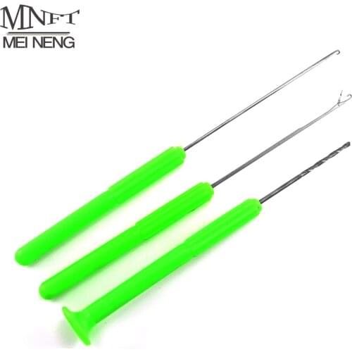 MNFT Wholesale Selling 8Sets(24pcs) Carp Fishing Rigging Green Bait Needle Kit Tool Set Fish Drill Tackle Rigging Tool Kit Sets