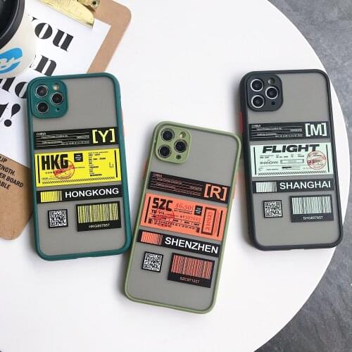 Fashion Hard Matte Phone Cases for iPhone 11 12 Pro Max X XR XS Max Se 2020 7 8 6 6s Plus Mini Lable Bar Code Shockproof Cover