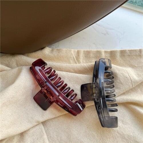 Fashion Solid Color Acrylic Hair Clip for Women Lady Makeup Bath Hair Claw Crab Clamp Grips Barrette Hair Accessories Headwear