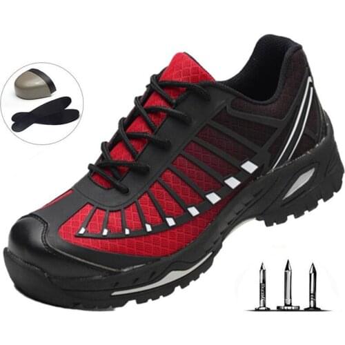 Mens Work And Safety Shoes Steel Toe Caps Anti-puncture Work Boots Non-slip Breathable Safety Shoes Account Training Shoes