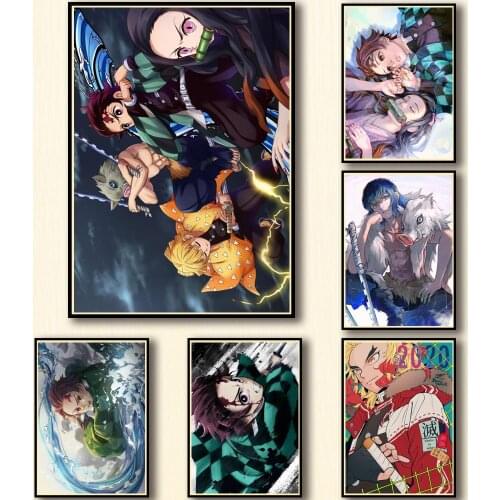 Canvas Painting Wall Art Anime Poster Demon Slayer Prints Posters Room Decor Pictures for Bedroom Home Decoration Wall Decor