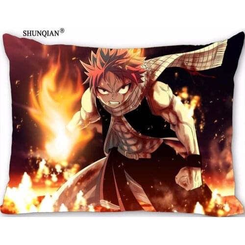 New Custom Fairy Tail Pillowcase Zippered Rectangle Pillow Cover Cases Size 45X35cm,40x60cm,45X75cm,50X75cm(Two sides)