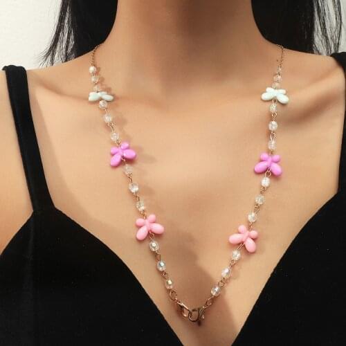New Arrival Boho Animal Acrylic Necklaces Womens Bohemia Beads Multicolor Butterfly Long Alloy Necklaces Jewelry for Girls
