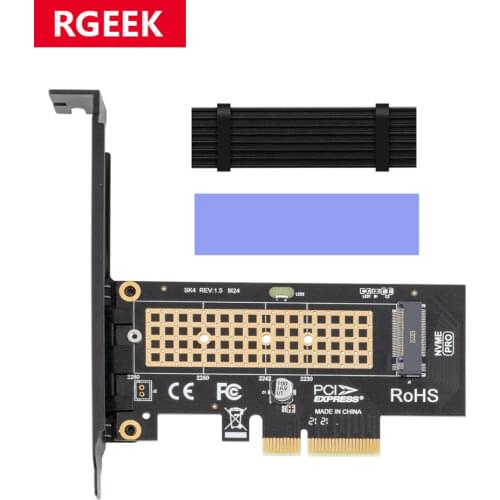 RGEEK M.2 NVMe SSD NGFF TO PCIE X4 adapter M Key interface card Suppor PCI Express 3.0 x4 2230-2280 Size m.2 FULL SPEED good