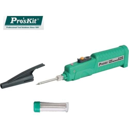 ProsKit SI-B162 Battery Opearated Soldering Iron Cordless Design Portable Soldering Iron with Slim Soldering Tips and Solder