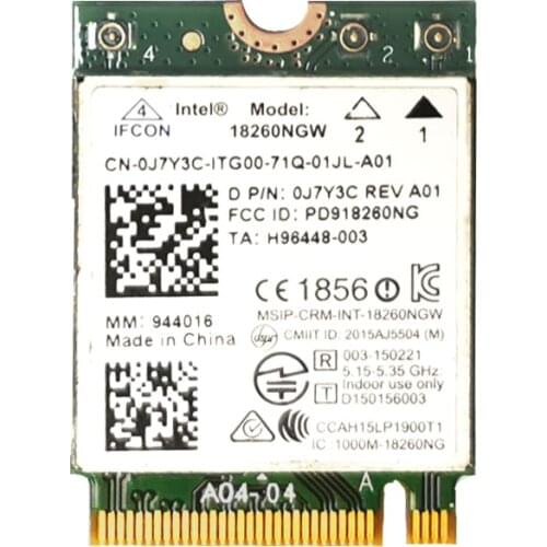 Tri Band wifi network card for Intel 18260NGW 18260 802.11ad 802.11ac WiGig 2.4/5GHz WIFI+BT 4.2 M.2 key A laptop card