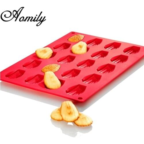 Aomily Silicone 20 Holes Shells Baking Cake Muffin Mould Chocolate Cake Mould Dough Pastry Shaper Bakery Home DIY Baking Tool
