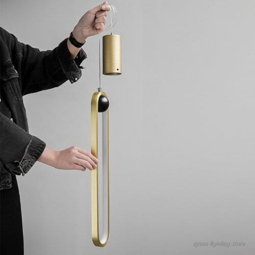 Nordic Simple Line Led Pendant Lights Bedroom Bedside Lamp Designers Restaurant Home Decor Led Hanging Lights Cocina Accesorio