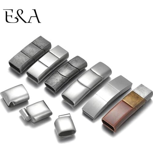 Stainless Steel Three-Section Magnetic Clasp Leather Cord Extended Clasps for DIY Bracelet Supplies Jewelry Making Findings