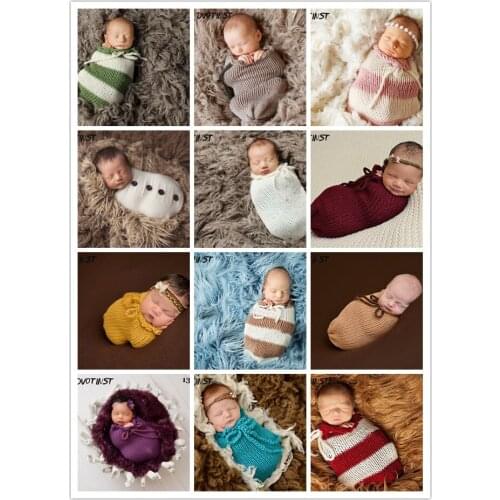 Crochet Knitted Newborn Baby Photography Props Sleeping Bag Fotografia Accessories Infantil Studio Shoot Photo Shower Gift