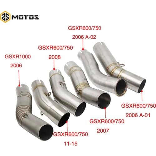 ZS MOTOS Suzuki Motorcycle Motocross Middle Pipe Exhaust Muffler Side Row For Suzuki GSXR600/750 06 07 08 GSXR10 without exhaust