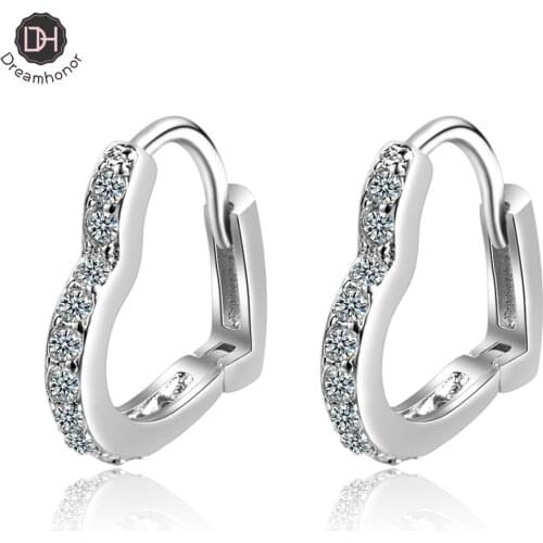 2021 Newest Design Fashion Style 925 Silver Crystal Zirconia Heart Clip Earrings For Woman Jewelry