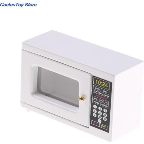1PCS cute Family Kitchen Cooking Microwave Oven 1:12 Dollhouse Miniature Accessories White
