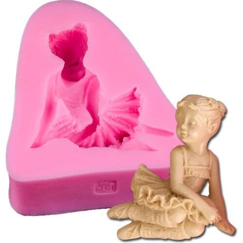 1PC Silicone Cake Mold 3D Angel Girl Flower Fairy Fondant Chocolate For Decorating Soap Candle Kitchen Baking Tools JK 0880