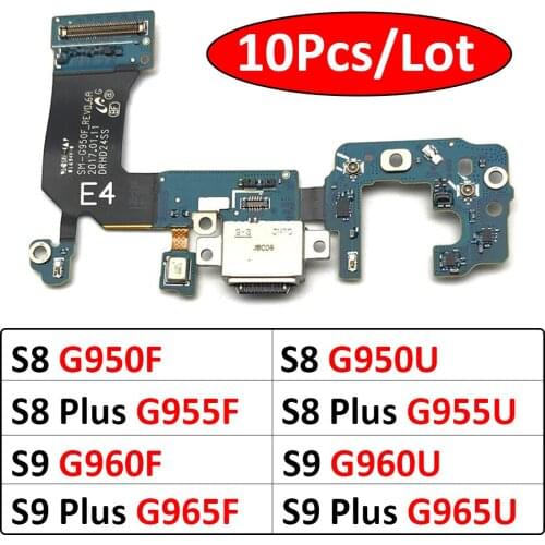 10Pcs/Lot, USB Charging Port Microphone Dock Connector Board Flex Cable For Samsung Galaxy S8 S9 Plus G950F G950U G960F G960U