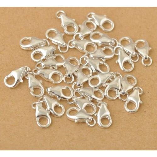 100Pcs Lot 925 Sterling Silver Jewelry Findings Accessories Lobster Clasp Opening Jump Ring Fittings Charms