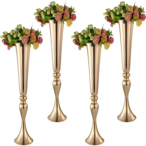 15pcs)60cm tall)Wedding Centerpieces gold mental Candlestick flower bowl For Wedding Centerpieces qq354