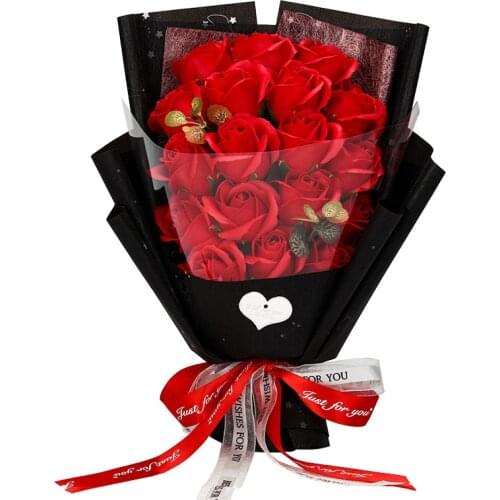 Artificial Soap Flowers set Carnation Bouquet Gift Box Mothers/ Teachers Day Birthday Gift Valentines day Soap Rose Bouquet