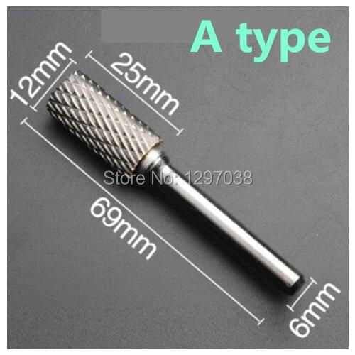 3pcs CNC Engraving Tool Grinders Accessories Tungsten Carbide Rotary File Milling Cutter Polishing 6mm*12mm
