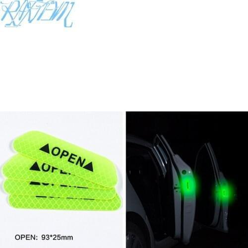 4 Pcs Car Door Safety Warning Reflective Stickers OPEN Sticker For Ssangyong Tivoli XLV Kyron Actyon Korando Rexton Rodius
