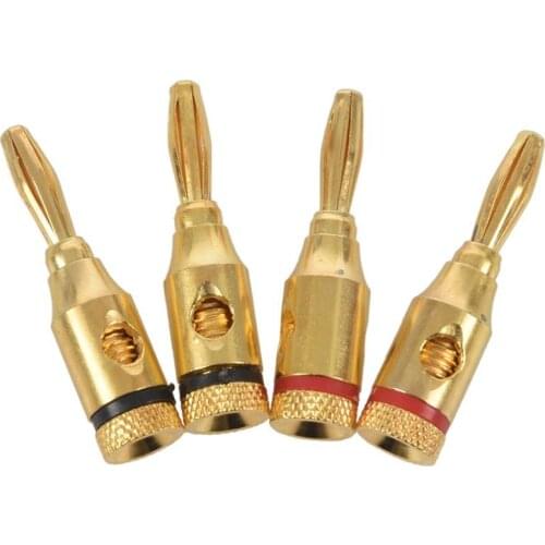 4 x 4mm Banana Plugs For Speaker Cable connections / Gold Plated