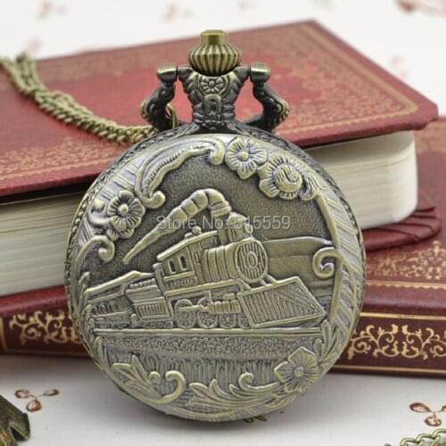 50pcs/lot Train Pocket Watch High Quality Watch Necklace Gift Watch Factory Price Wholesale
