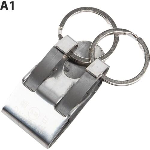Stainless Steel Keyring Security Clip On Heavy Duty Belt Key Clip Belt Keychain 2 Detachable Keyrings Belt Key Holder
